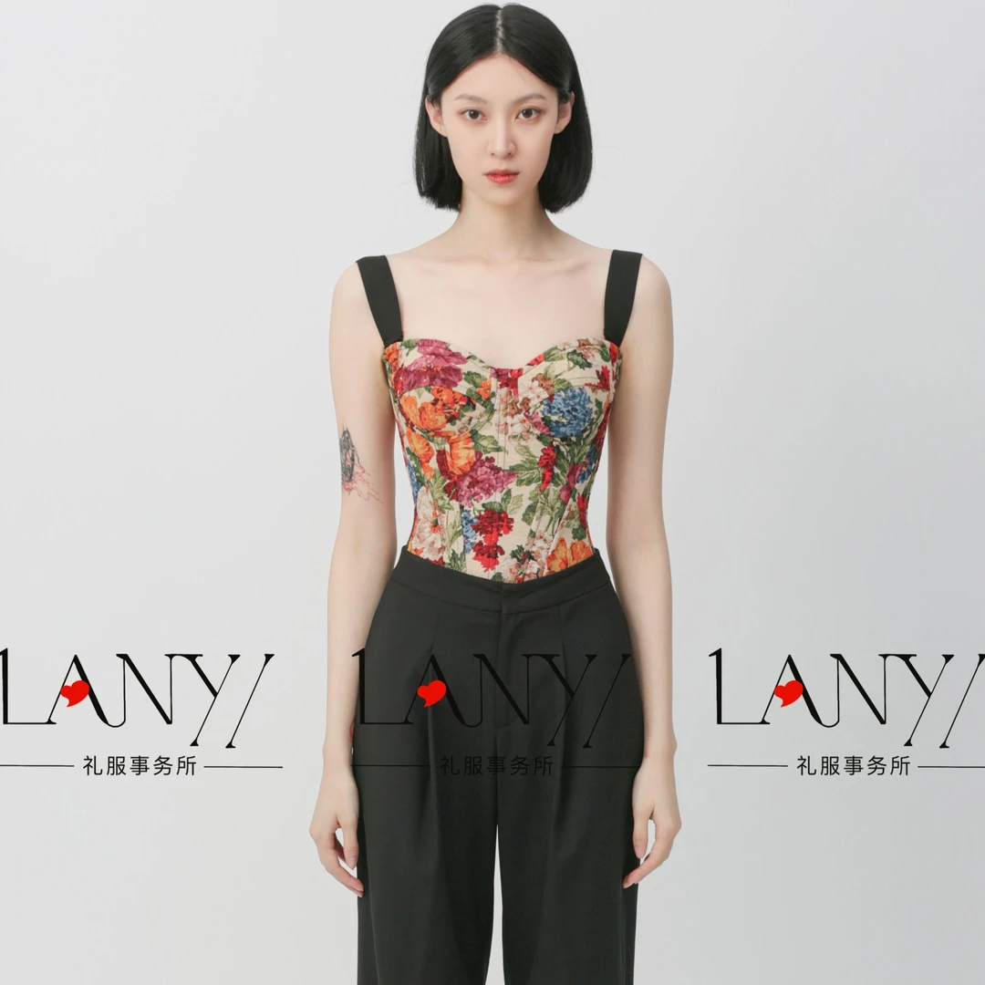 LANYI 法式提花礼服上衣鱼骨胸衣