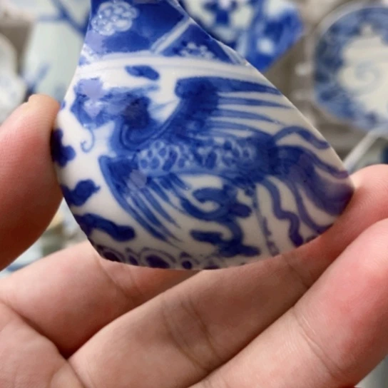 瓷片现代工艺品青花瓷片