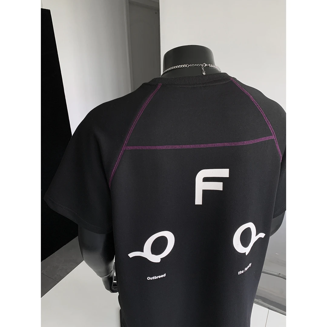 哈苏线美式短袖T恤男夏季凉感高街潮牌撞色上衣重磅休闲五分半袖