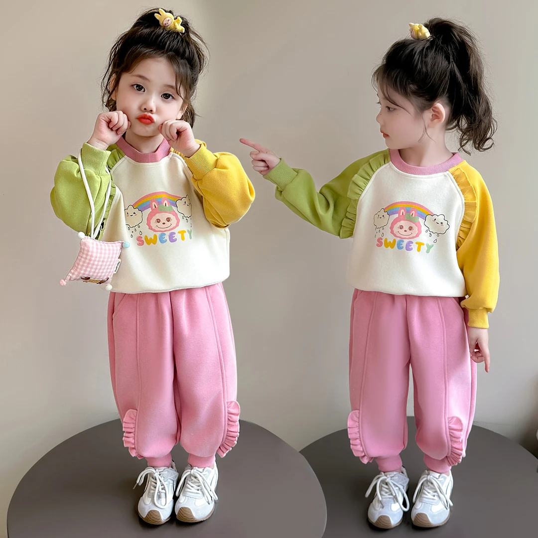 女童春款套装2025新品洋气小童卫衣女宝宝打底裤休闲儿童衣两件套