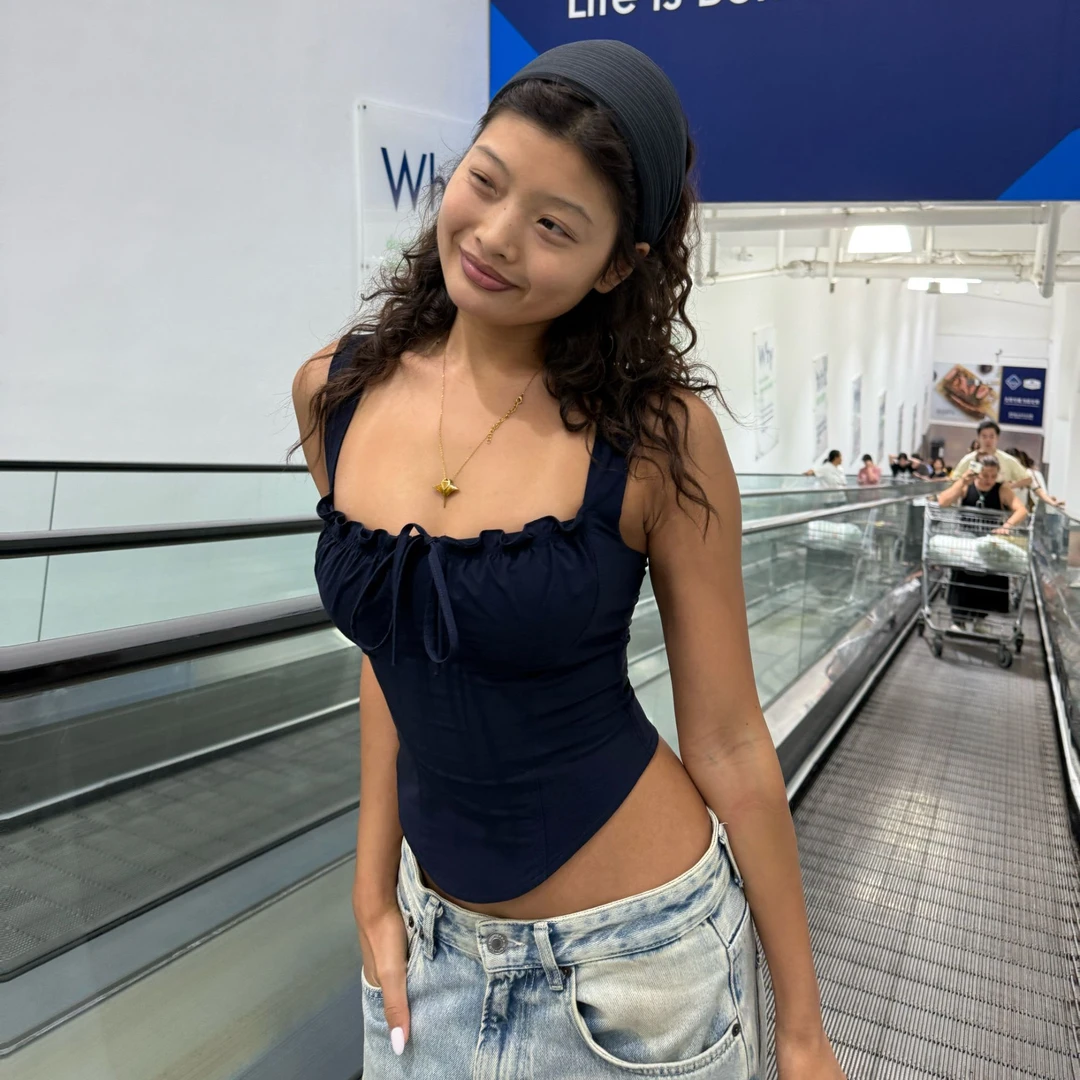 【盈盈专属】FCII甜酷方领短款修身吊带背心 H5S3089