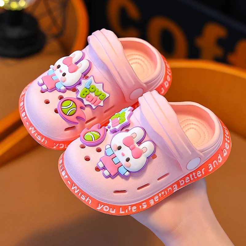 儿童凉拖鞋夏季新款幼儿包头公主洞洞鞋软底防滑洗澡男女宝宝拖鞋