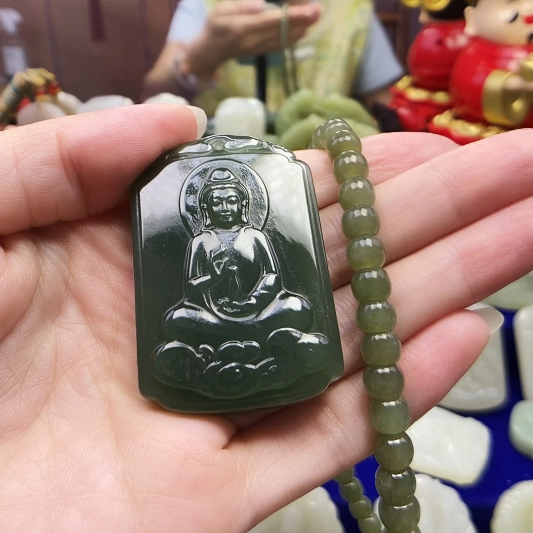 和田玉未镶嵌颈饰004观音