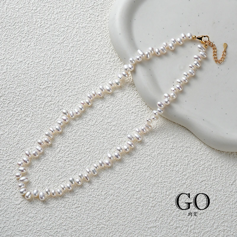 链子925银 【明星同款】项链女款新款小众错位锁骨链时尚气质复古