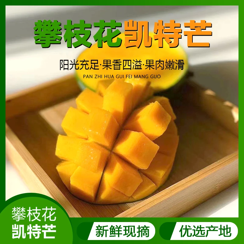 攀枝花凯特芒果新鲜现摘酸甜多汁核薄肉厚香味浓郁水果