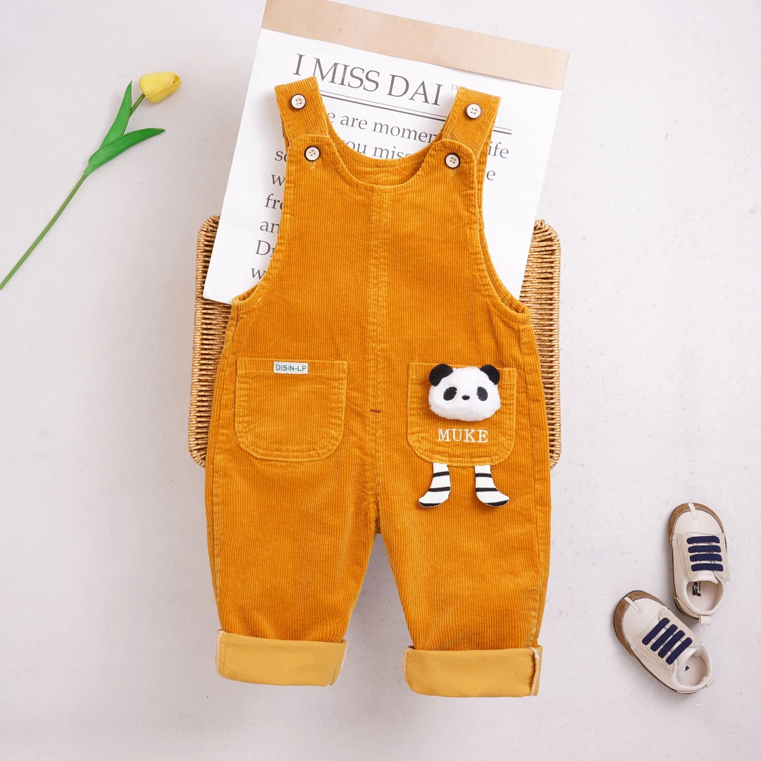 宝宝背带裤春秋季新款0-4岁儿童外出超柔软裤子女童小熊猫休闲裤