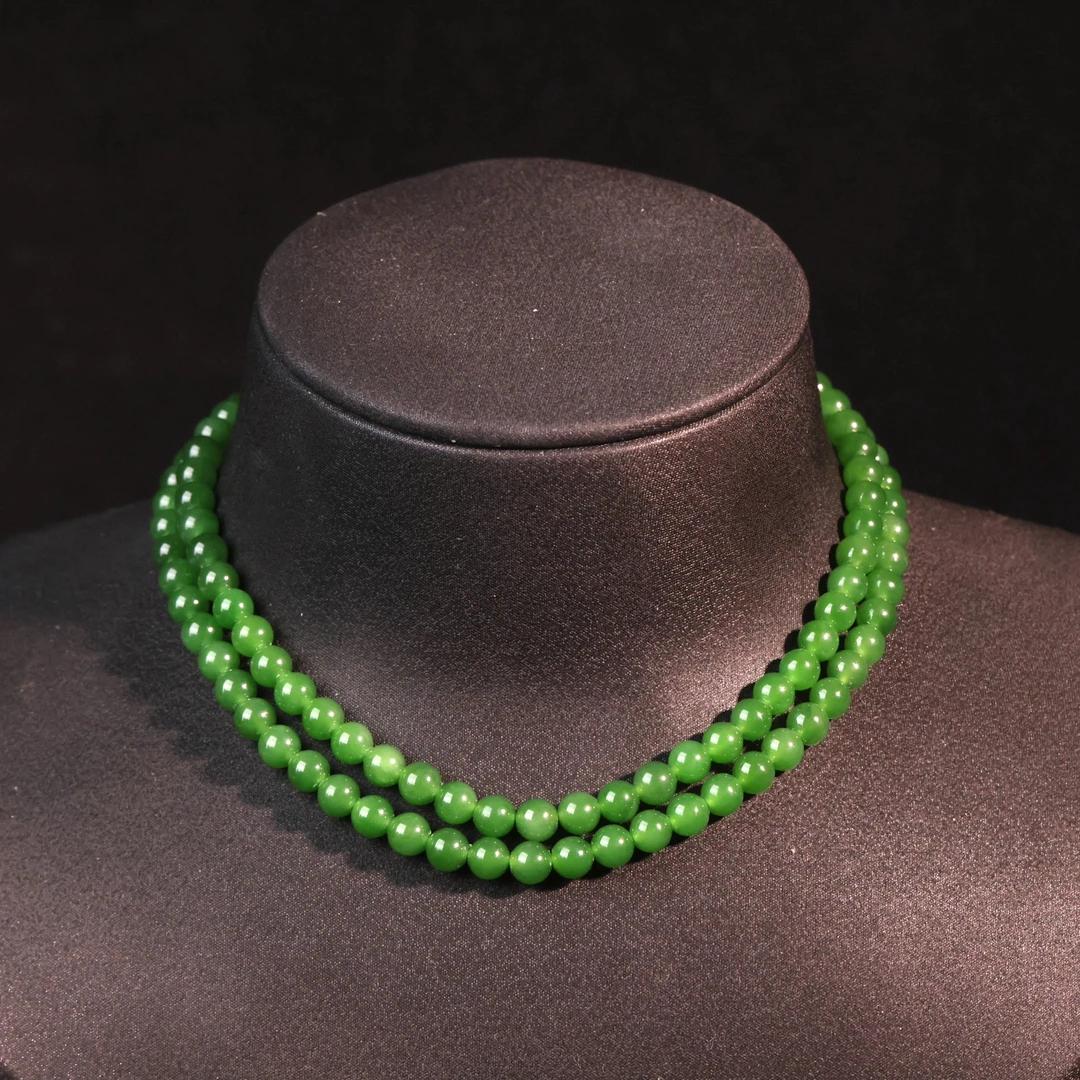 【新疆马爷珠宝】碧玉108项链多圈手串-卡5.7