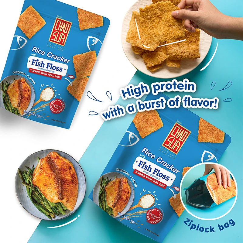 泰国进口座山CHAOSUA鱼丝虾丝米饼香脆锅巴休闲小吃商场同款
