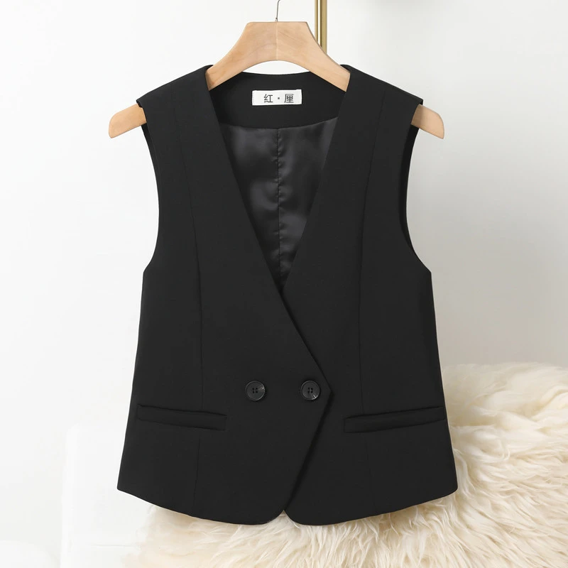 小西装马甲女春秋外套时尚洋气2026春秋款短款背心外搭设计感马夹