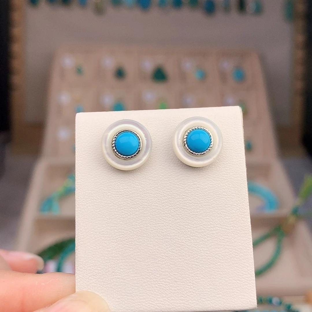 绿松石银S925镶嵌颈饰