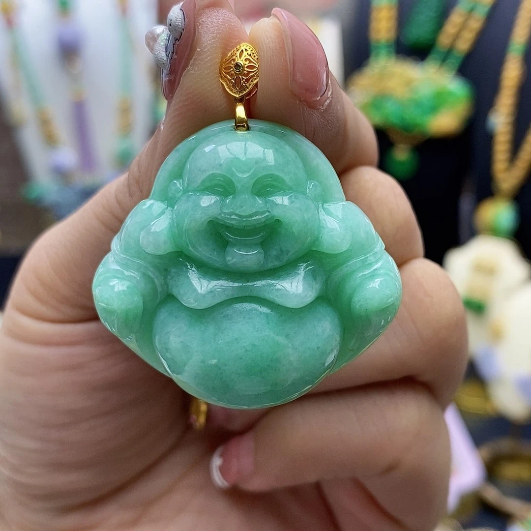 翡翠颈饰18K金镶嵌天然