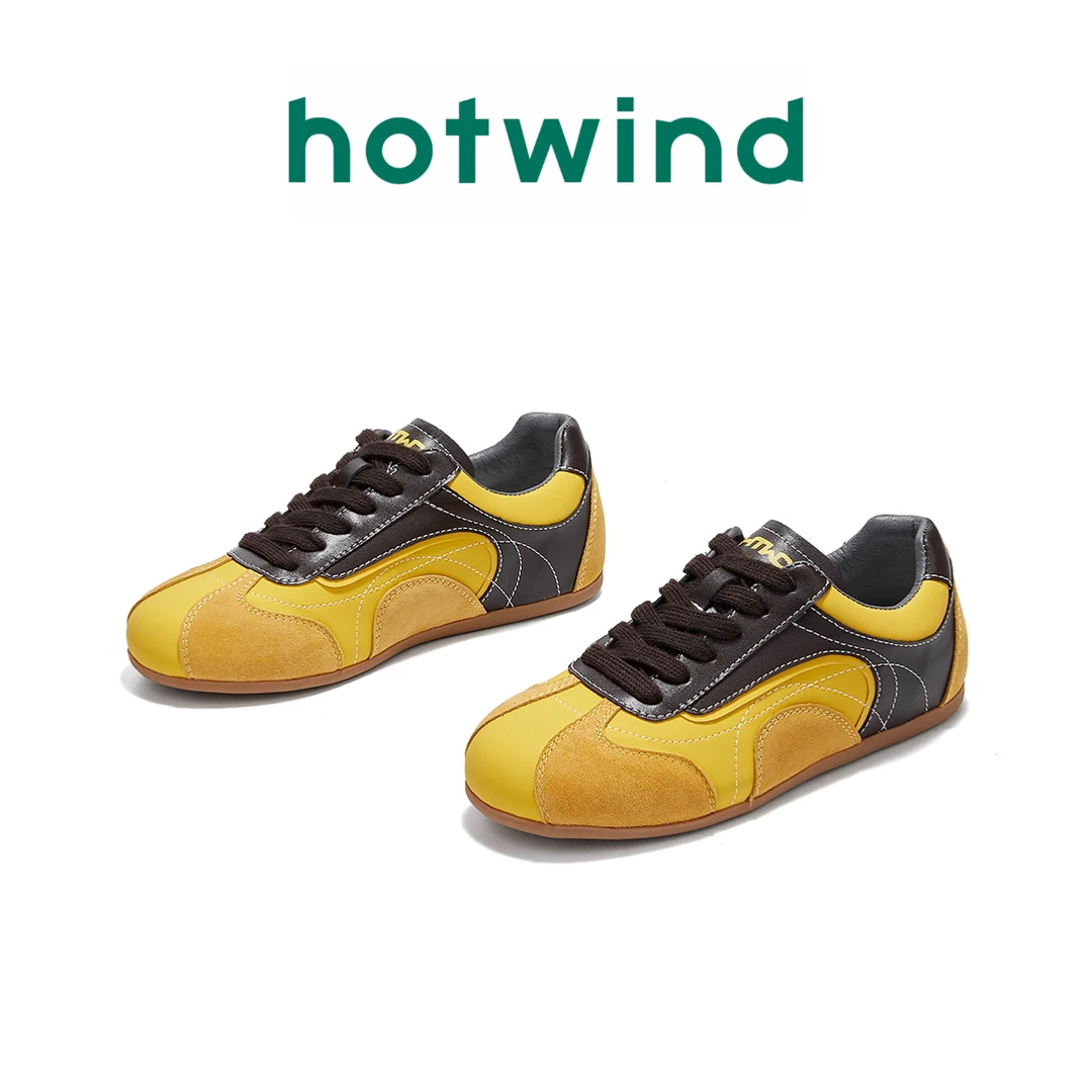 Hotwind/热风德训鞋秋季2025新款系带复古休闲阿甘鞋跑步运动舒适