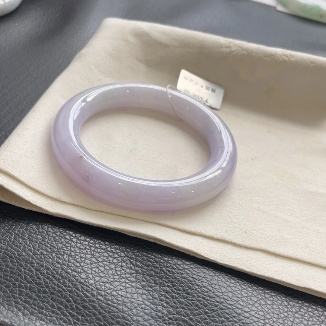 翡翠未镶嵌手镯棉线57圆条