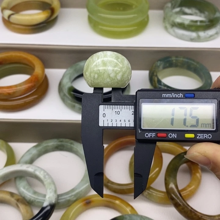 蛇纹石玉合金戒指17.5