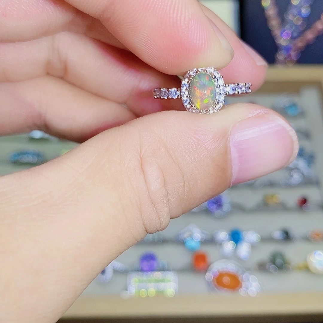 欧泊未镶嵌戒指4555