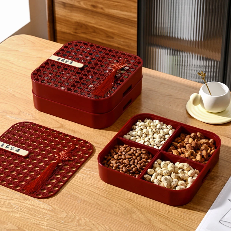 新年干果盘家用客厅茶几家用零食摆放盘高端精致高颜值轻奢盒