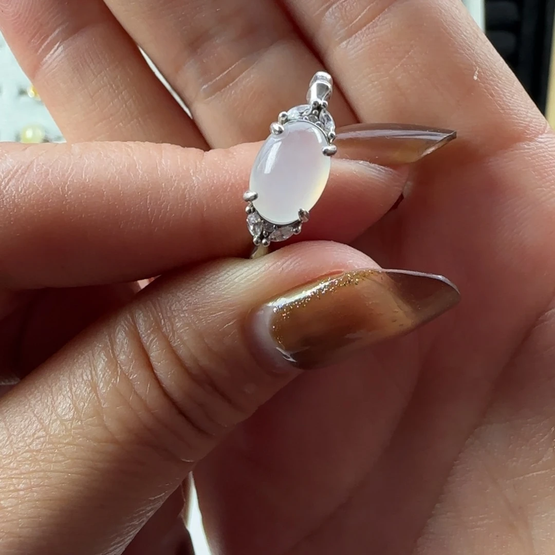 翡翠银S925镶嵌戒指