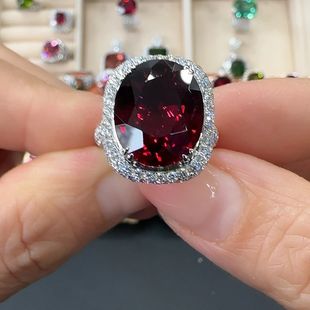 碧玺戒指18K金镶嵌9.05ct