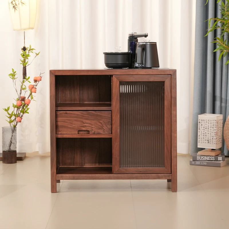 北美黑胡桃茶水柜新中式客厅北欧