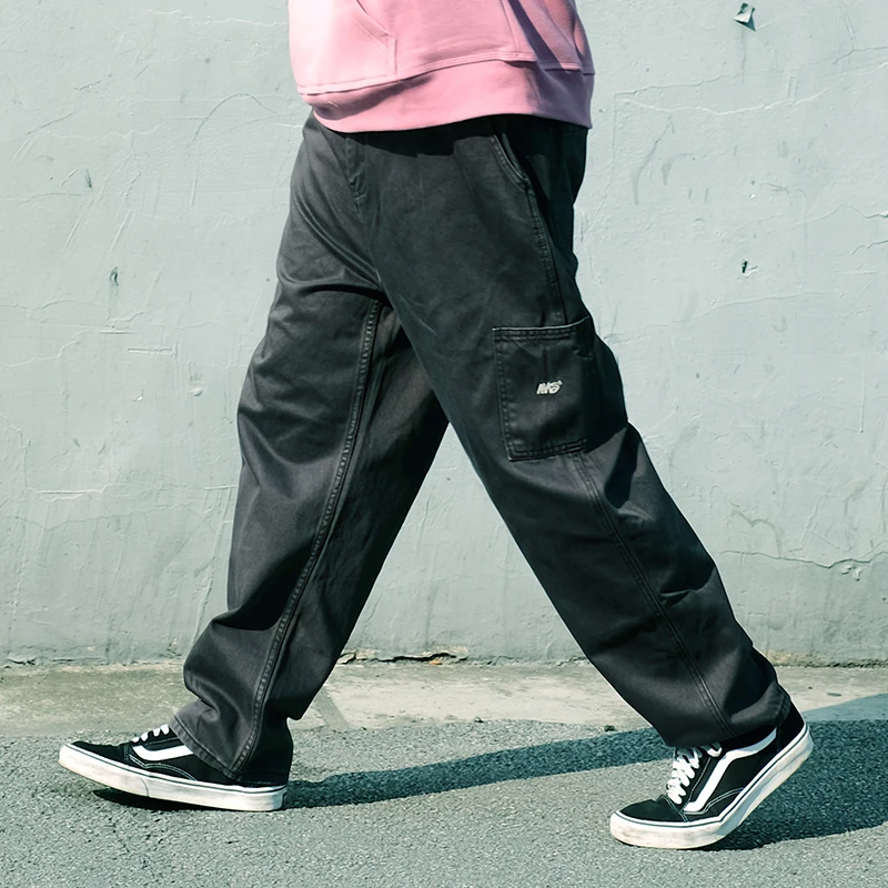 Masterape新款潮流直筒宽松日系港风水洗多口袋工装休闲长裤