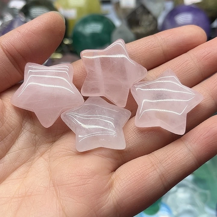 云***儿珠宝半成品水晶未镶嵌38克粉水晶五角星