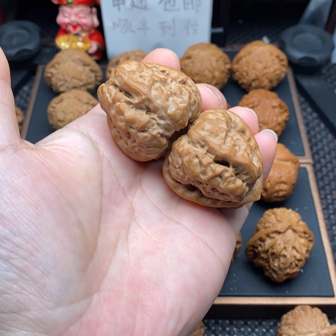 把件文玩核桃开背三角蛙39边45肚