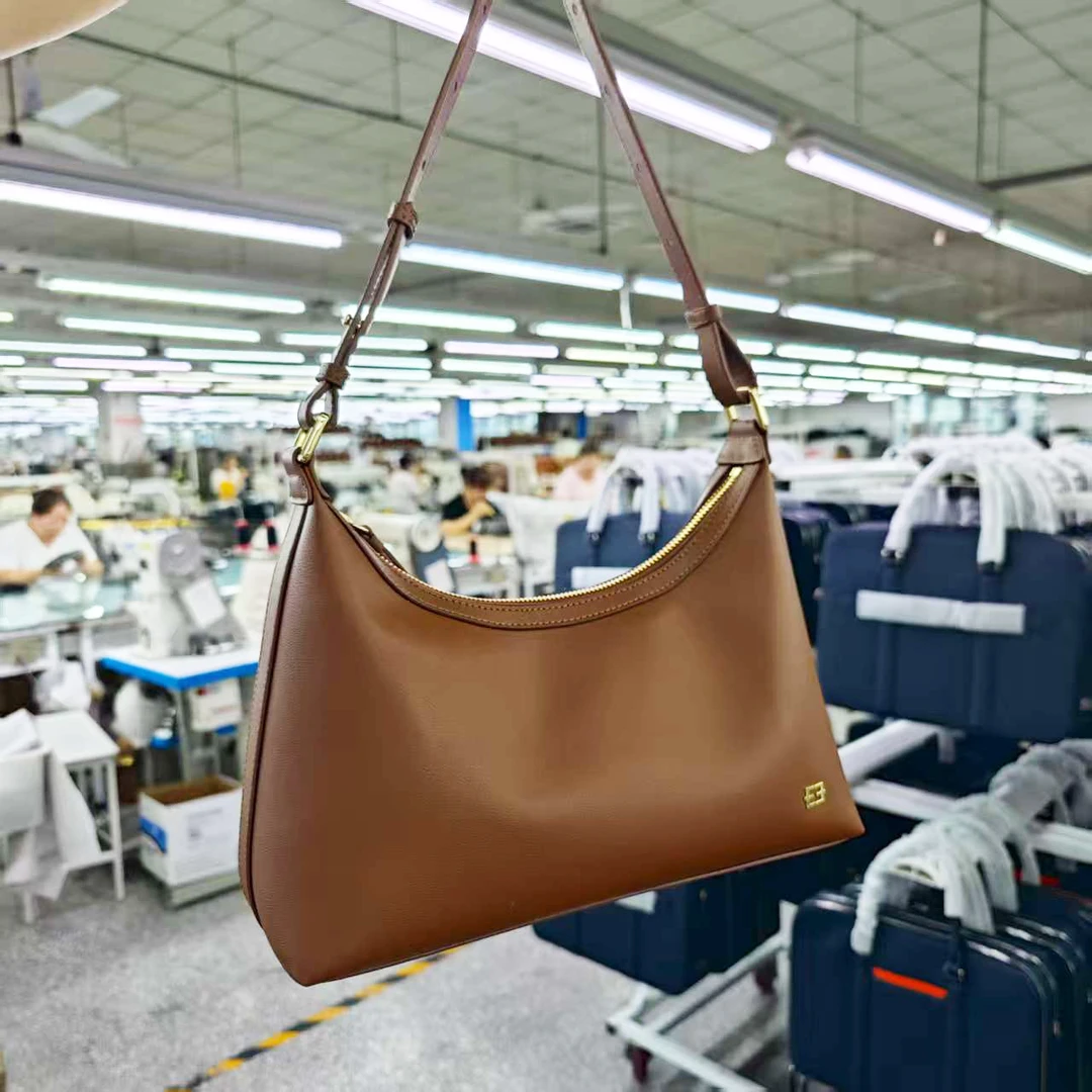 爆款轻奢真皮包包女单肩斜跨腋下包纯牛皮拉链小众简约24C1291-1