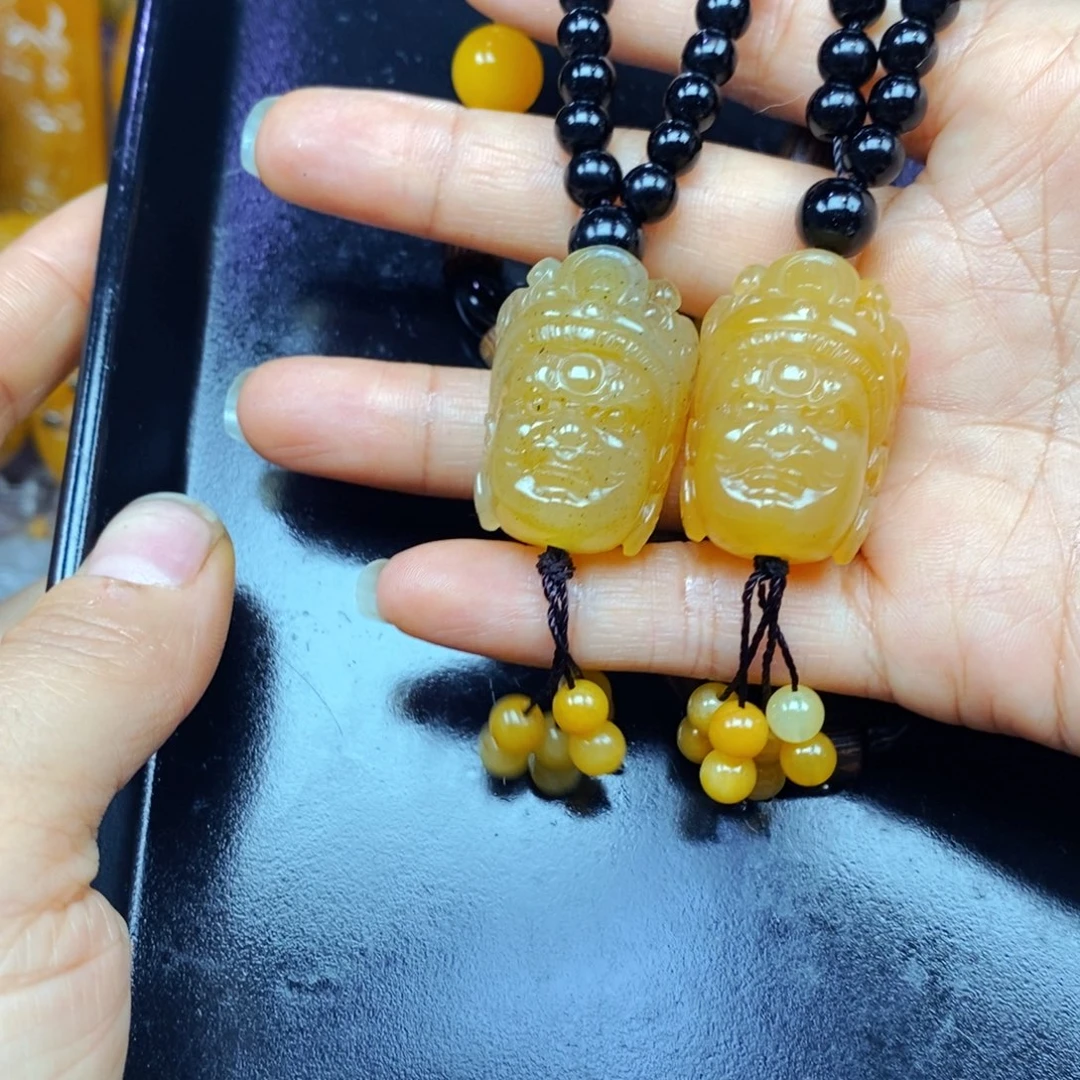 未镶嵌石英质玉（黄龙玉）吊坠(不含链)