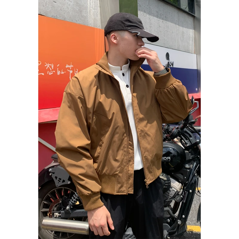 美式三防教练夹克男款秋季港风痞帅飞行服外套立领短款工装棒球服