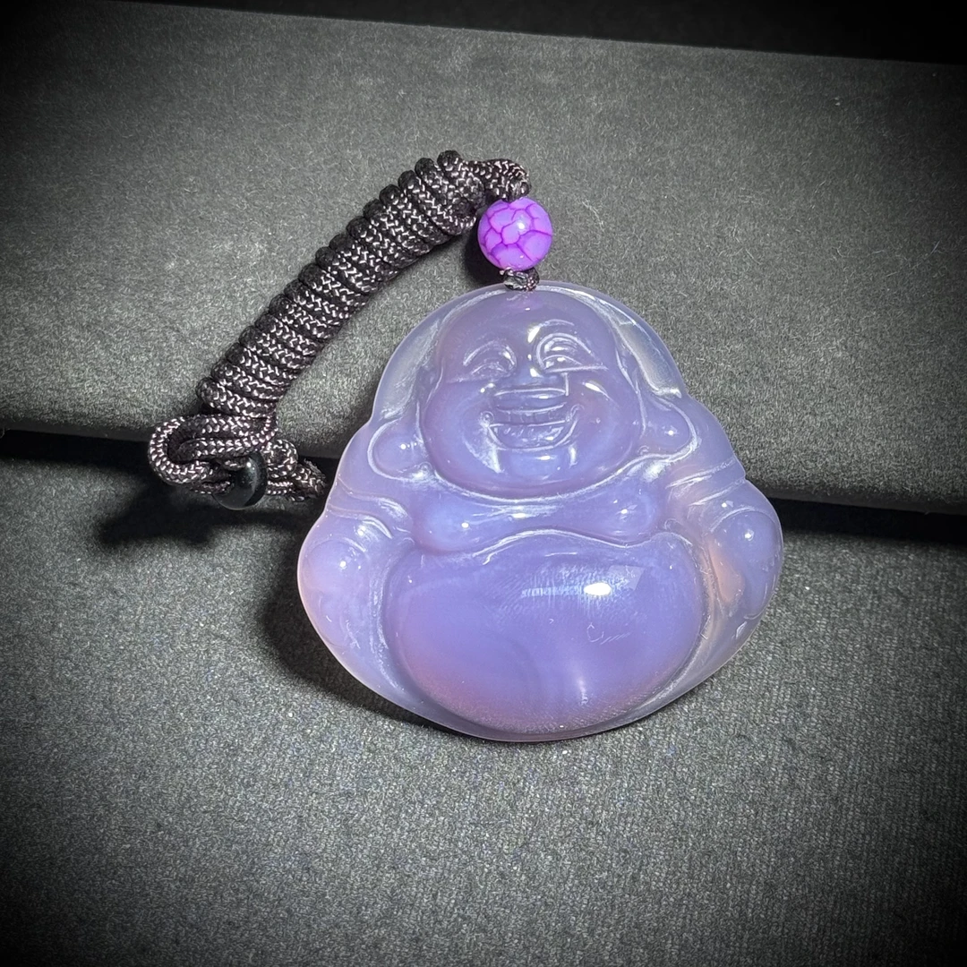 天然老矿紫山纯佛公玛瑙吊坠 多样性发其一B5042