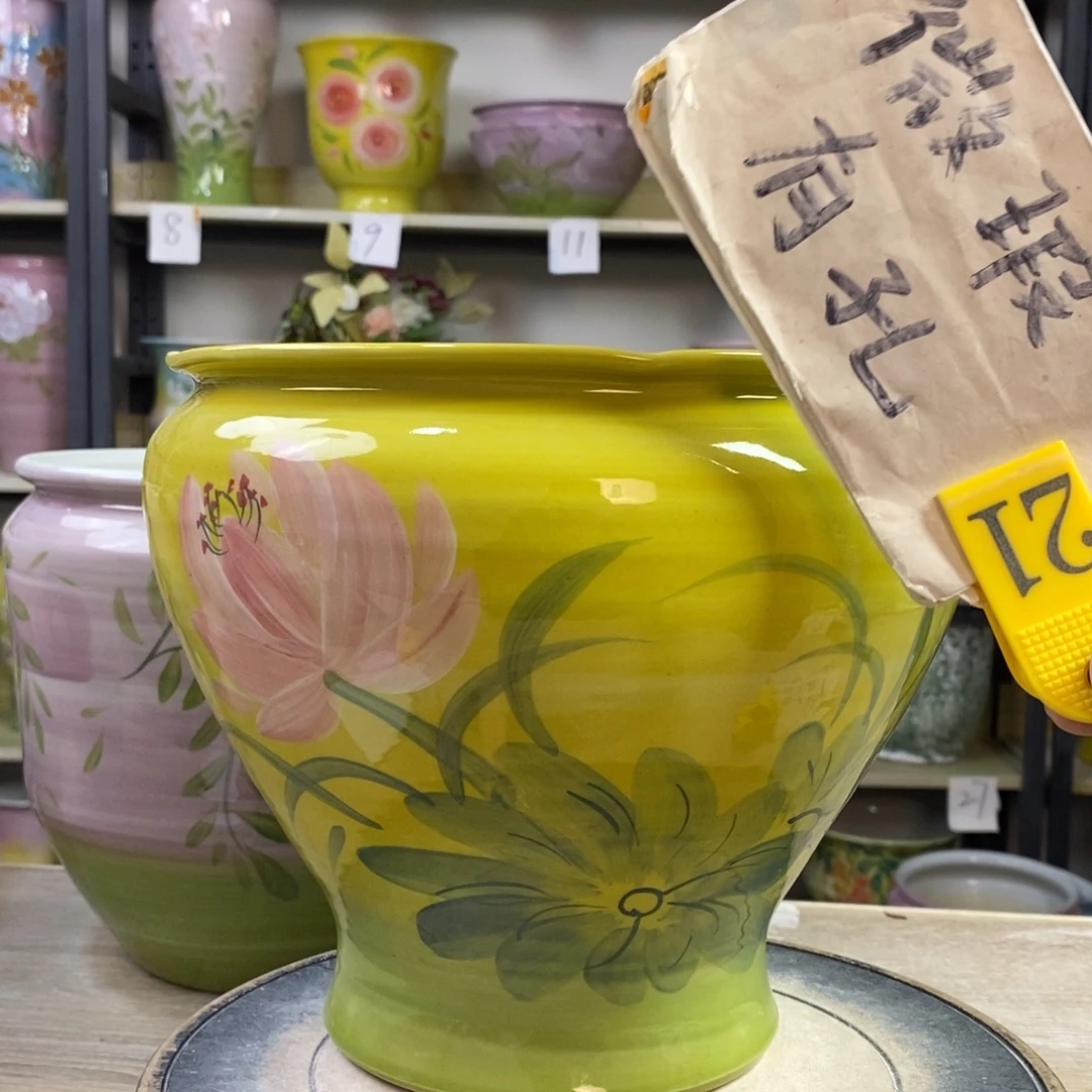 景德镇手工手绘陶瓷花盆