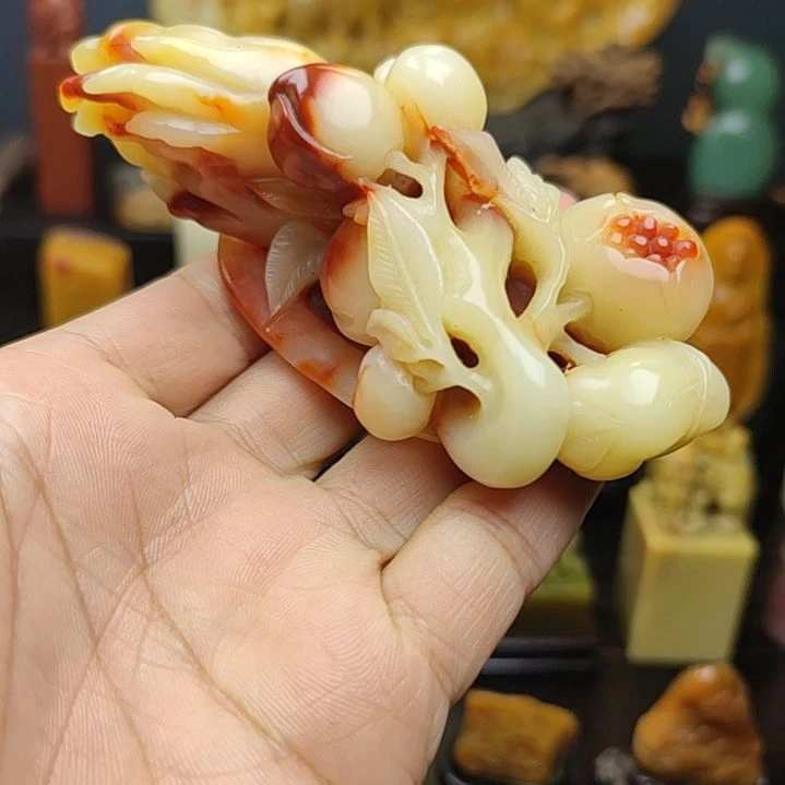 印石寿山石手把件摆件