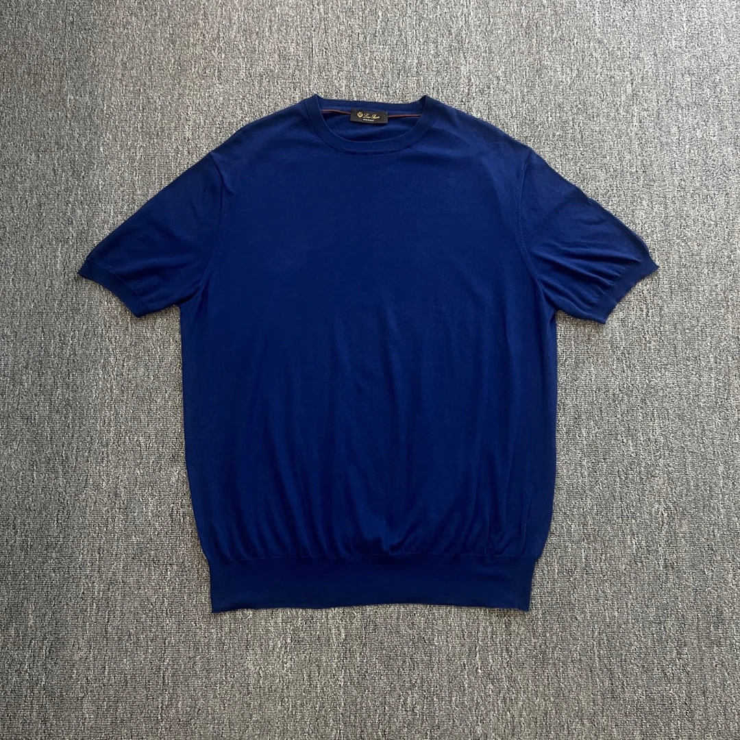 未使用 maje 诺悠翩雅loro piana/深海蓝/针织t恤短袖/XL码