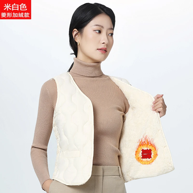 2025秋冬新款棉马甲女加绒加厚内穿保暖坎肩时尚修身短款背心外穿