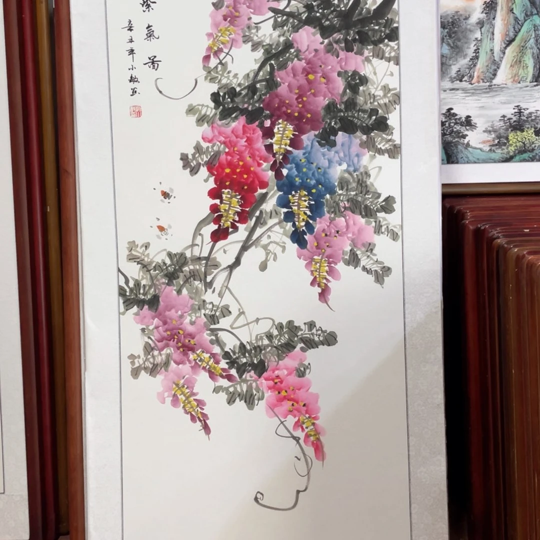国画带框尺寸63*123厘米