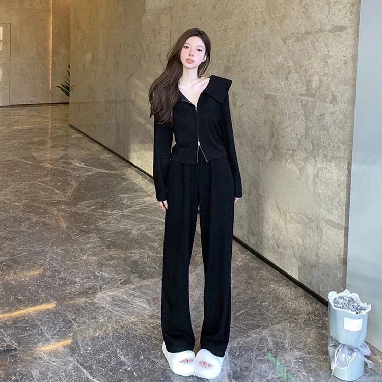 【朵拉】 大码胖mm秋季显瘦套装今年流行爆款卫衣松弛感休闲裤两