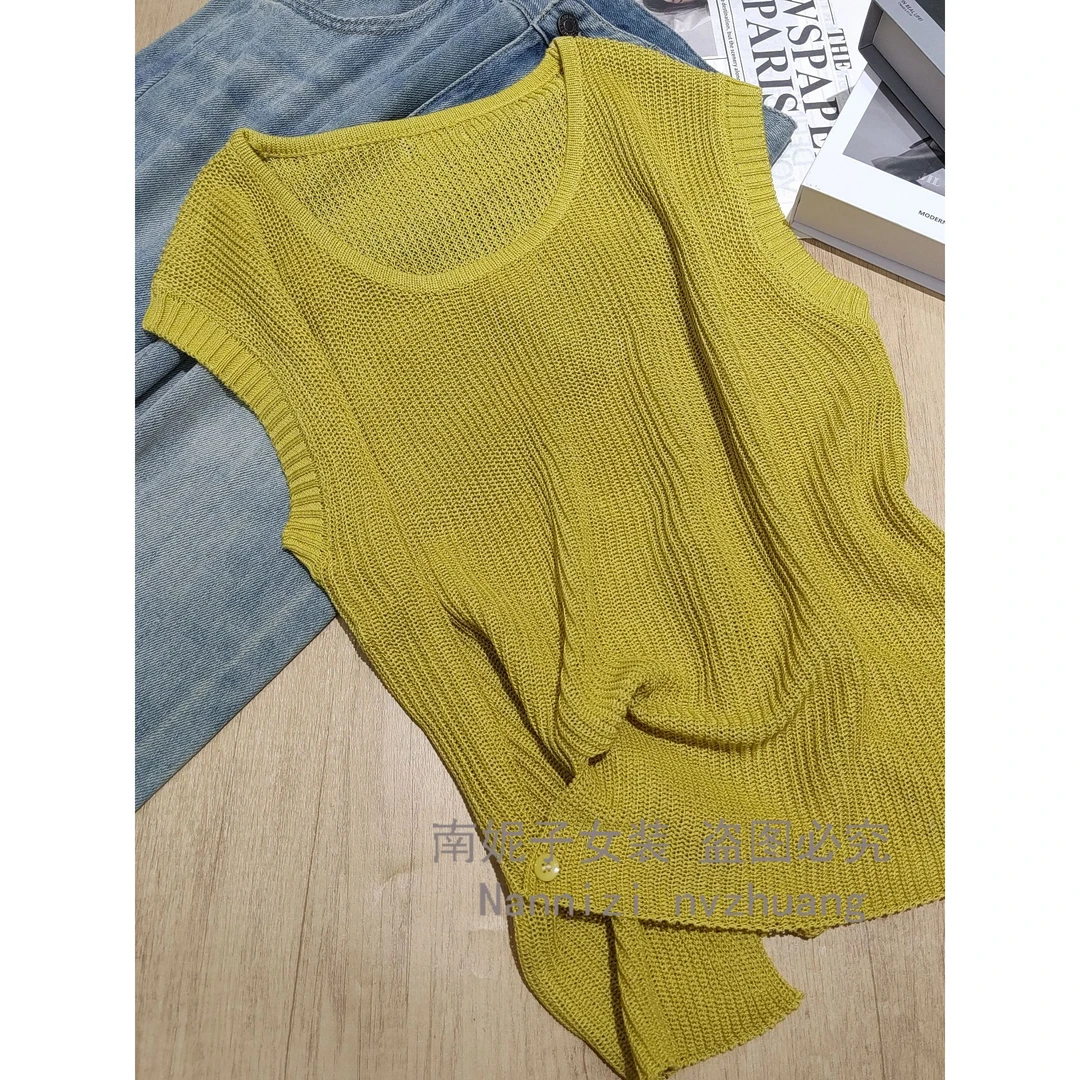 南妮子女装短袖女款爆款2025新款夏季透气百搭时尚针织衫TX98115