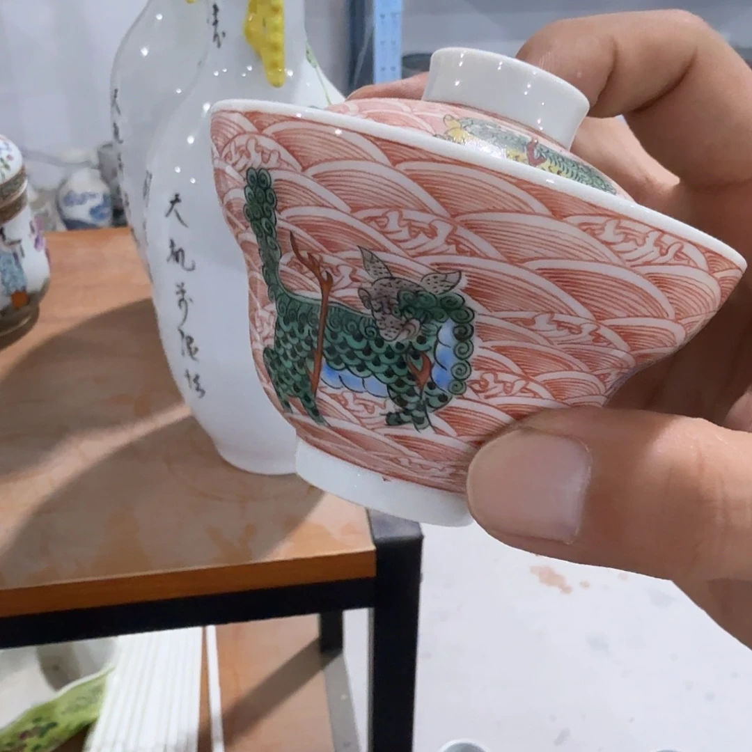 瓷片摆件手绘瓷器处理