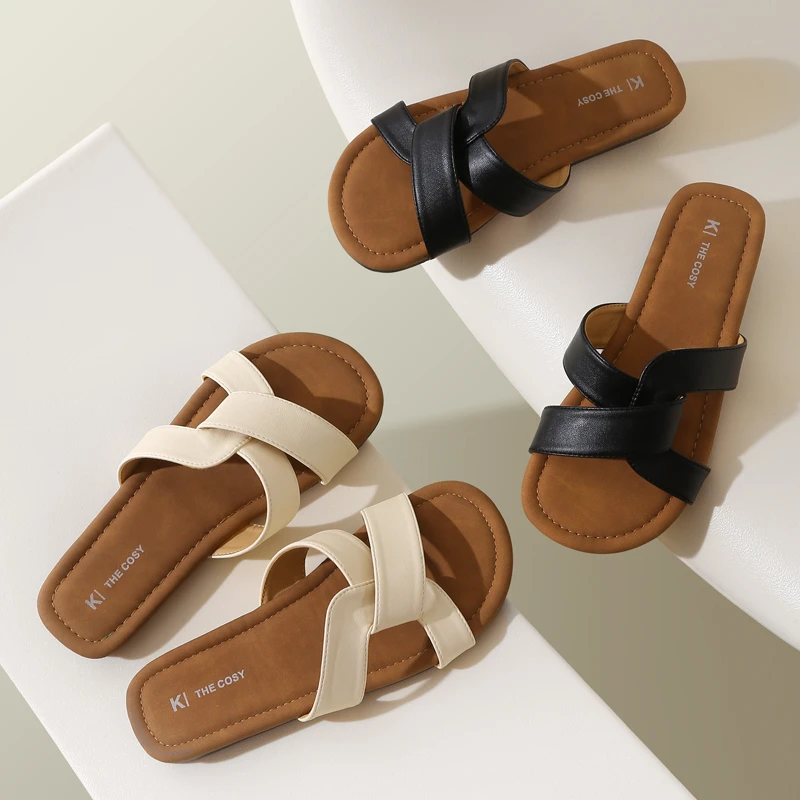 2025夏季新款韩版时尚百搭ins软底凉拖鞋女百搭一字拖勃肯拖鞋