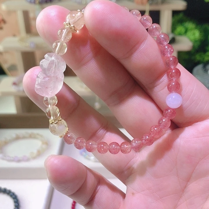 银S925镶嵌手链烟晶