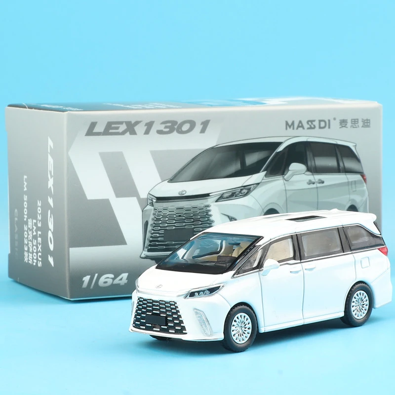 麦思迪1:64雷克萨斯LM500h商务车铁底胶胎合金汽车模型收藏摆件