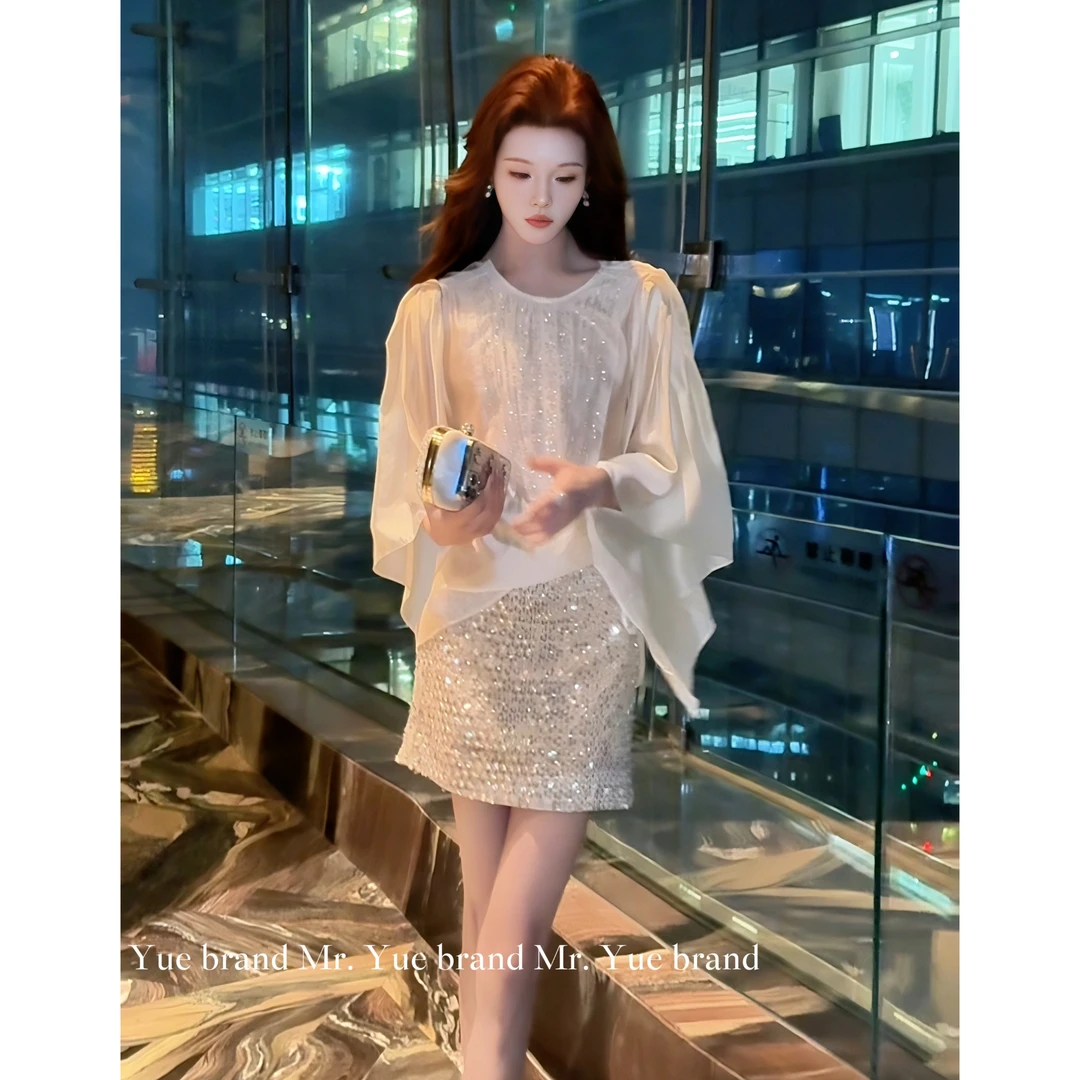 岳岳｜2025夏季新款【琉璃】休闲气质时尚重工轻奢上衣100887