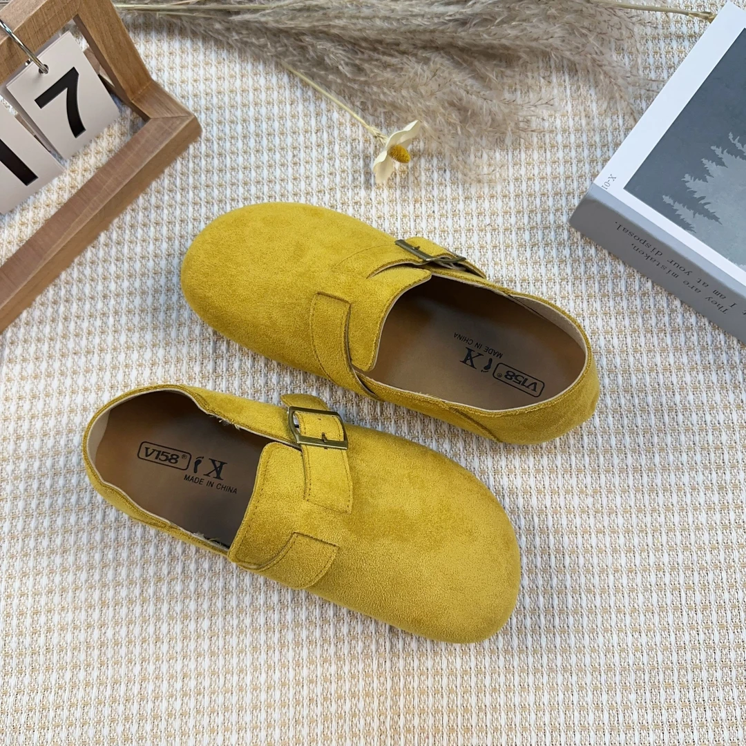 厚底勃肯鞋女2025秋季新款时尚一脚蹬丑萌单鞋休闲软底软面松糕鞋