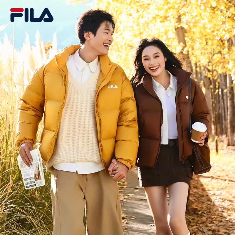 【易烊千玺同款】FILA斐乐情侣款冬防风立领RGB羽绒服舒适休闲运动