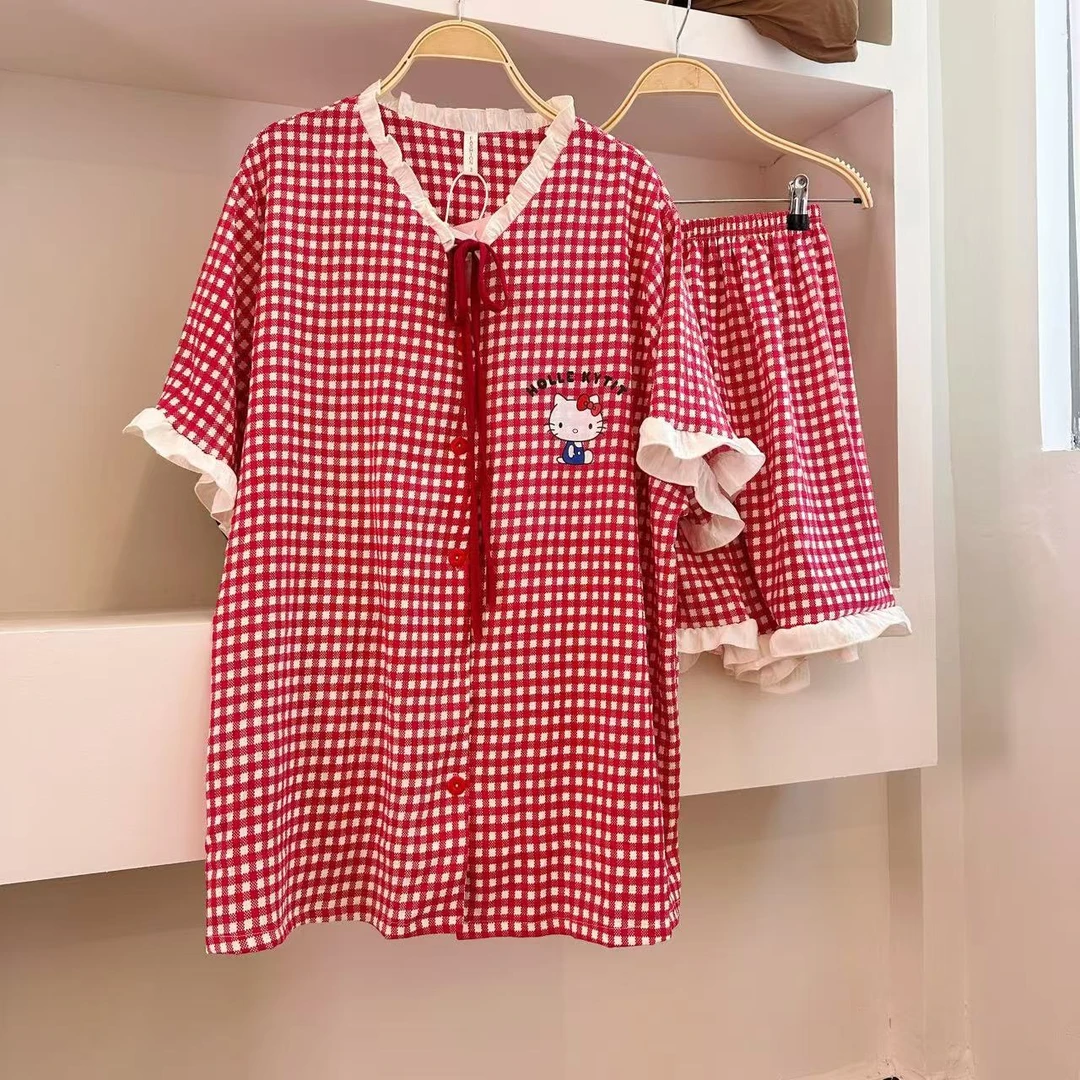 小王家|230斤大码宽松睡衣女夏季短袖短裤套装甜美可外穿家居服