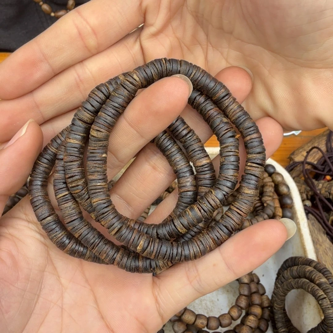 沉香手串单圈沉水片珠7克多样性发一