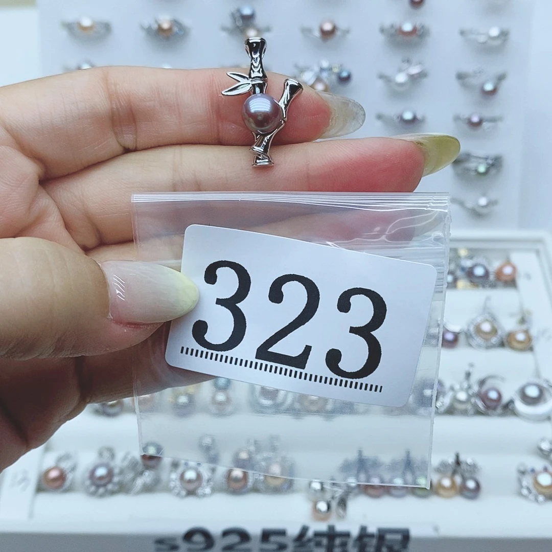 活***己戒指银S925镶嵌淡水珍珠323