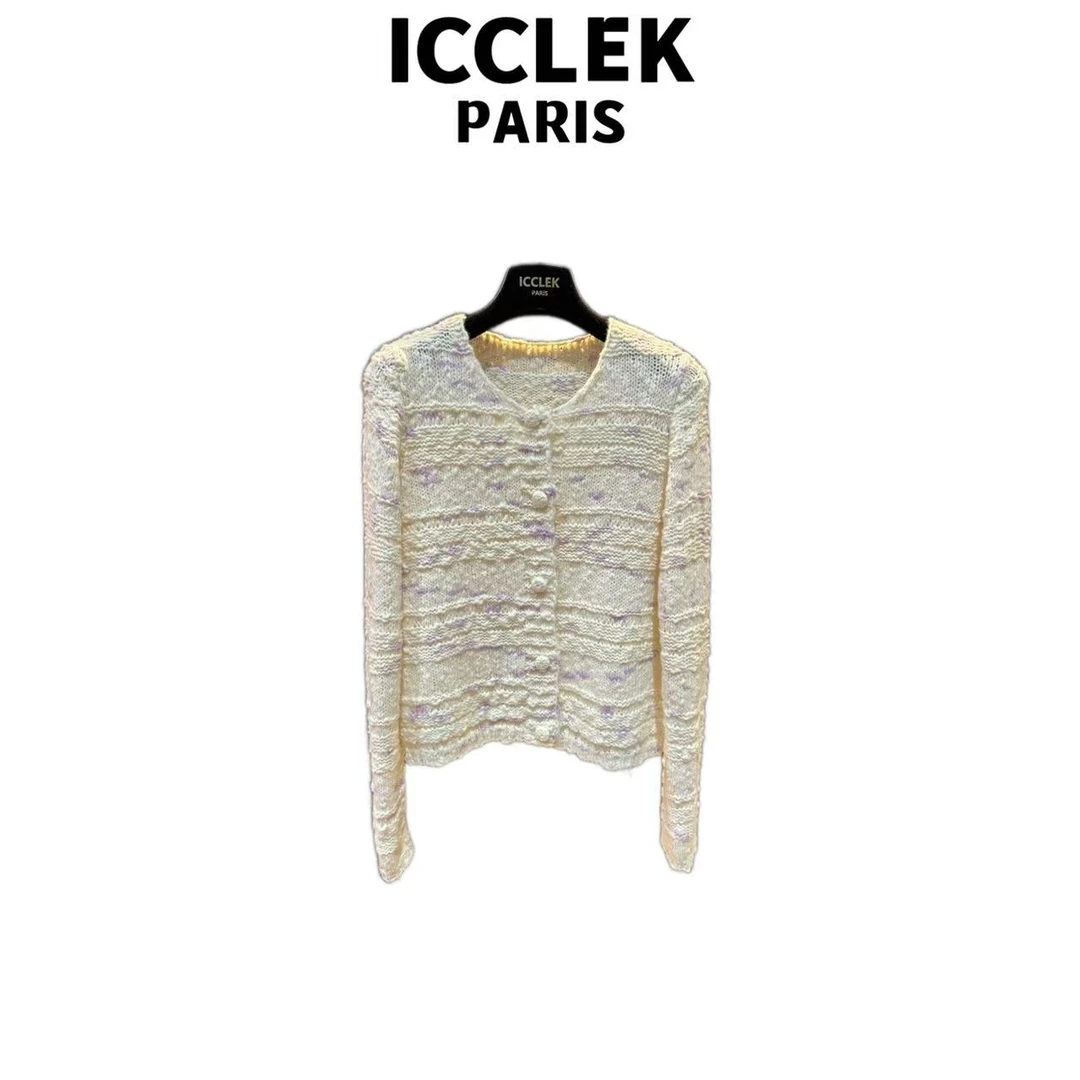 ICCLEK 早秋圆领小香风轻奢名媛显瘦圆领百搭减龄外套上衣 -9060
