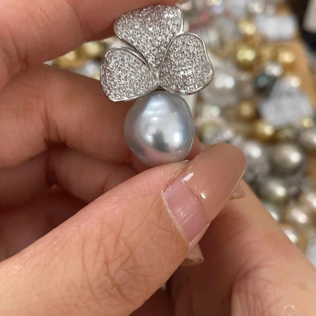 颈饰银S925镶嵌海水珍珠