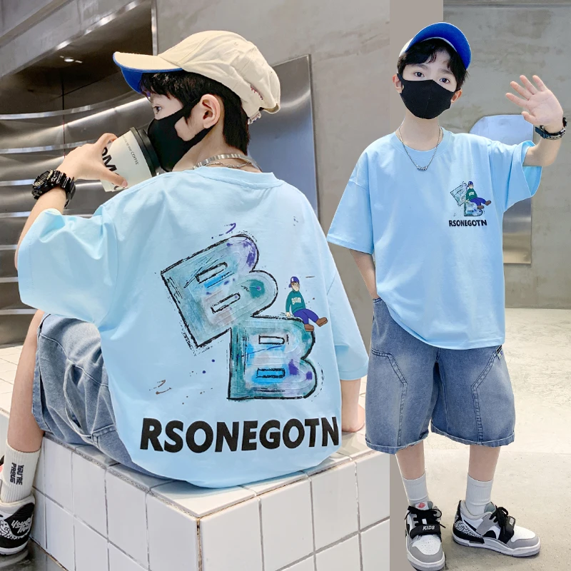 儿童装男童夏装短袖套装夏季中大童痞帅气男孩时髦潮2025新款